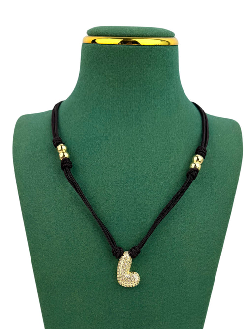 18K Gold Plated Alphabet Cubic Zirconia Necklace N5801