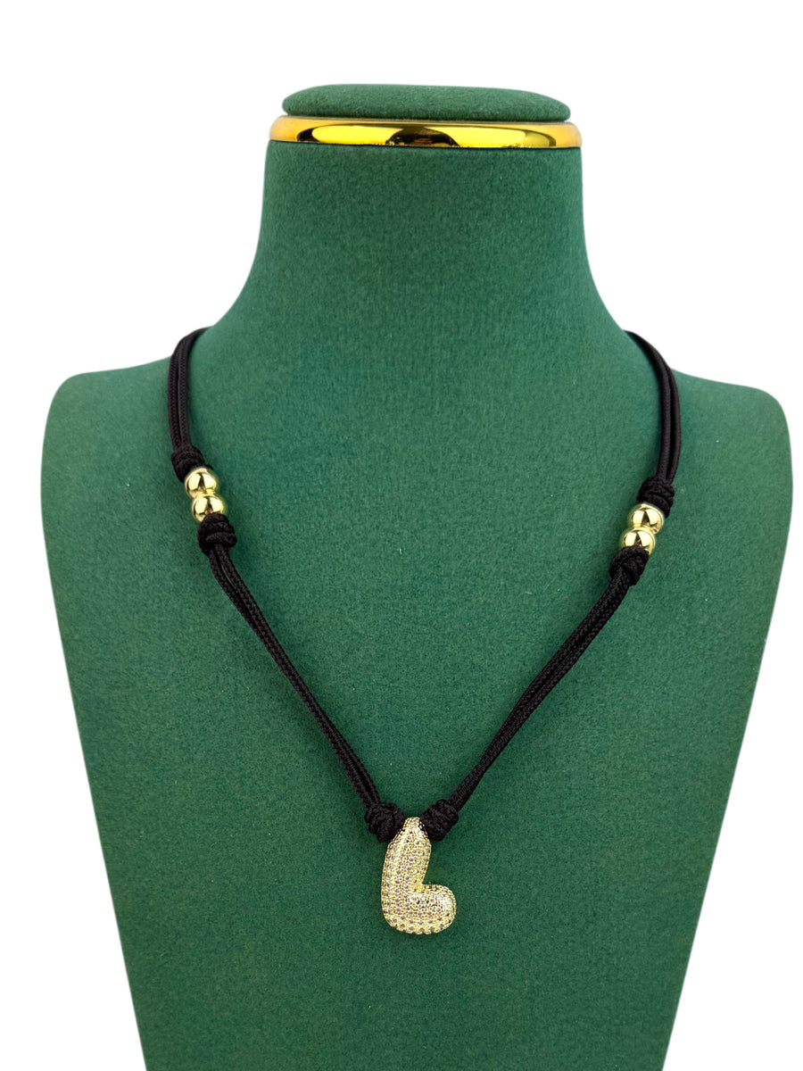 18K Gold Plated Alphabet Cubic Zirconia Necklace N5801