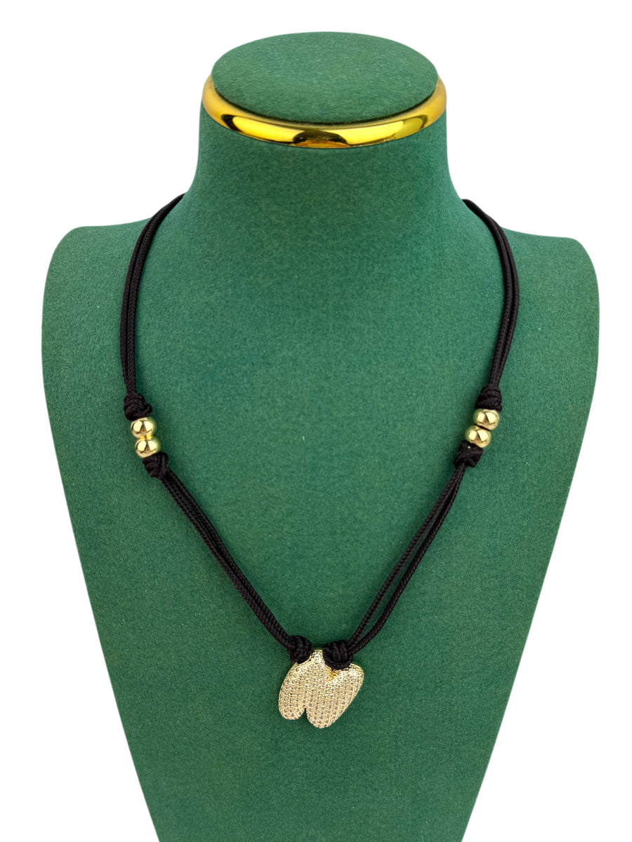 18K Gold Plated Alphabet Cubic Zirconia Necklace N5801