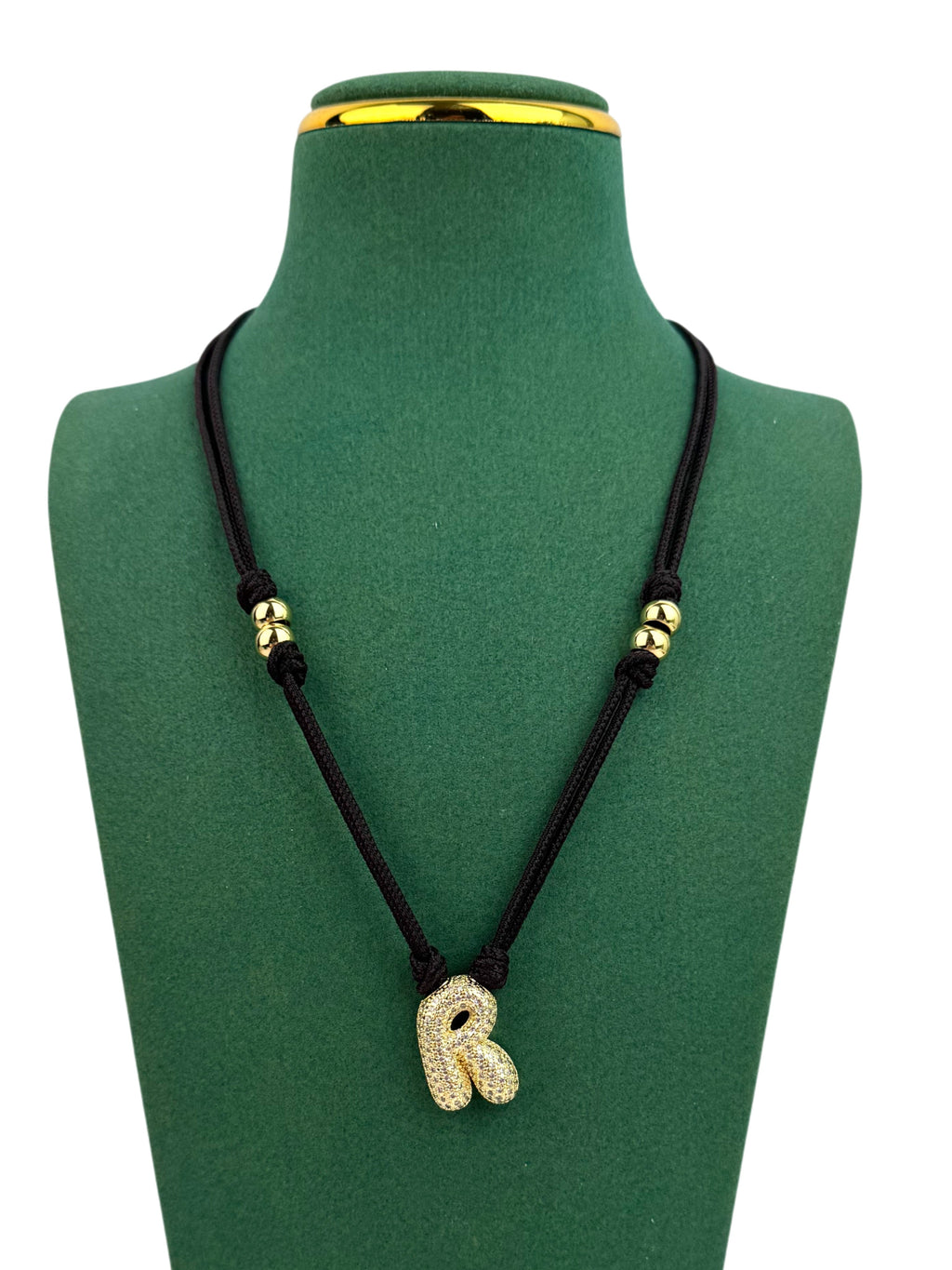 18K Gold Plated Alphabet Cubic Zirconia Necklace N5801