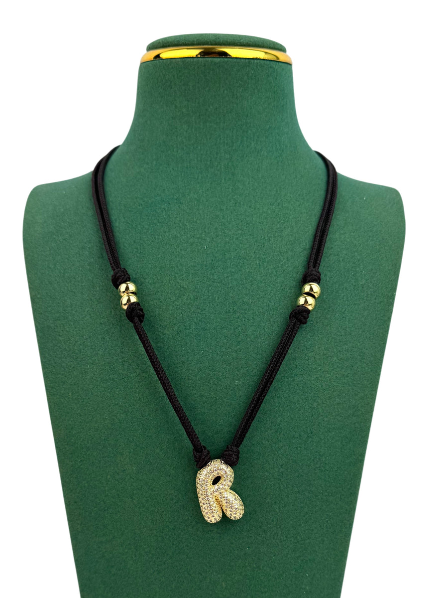 18K Gold Plated Alphabet Cubic Zirconia Necklace N5801