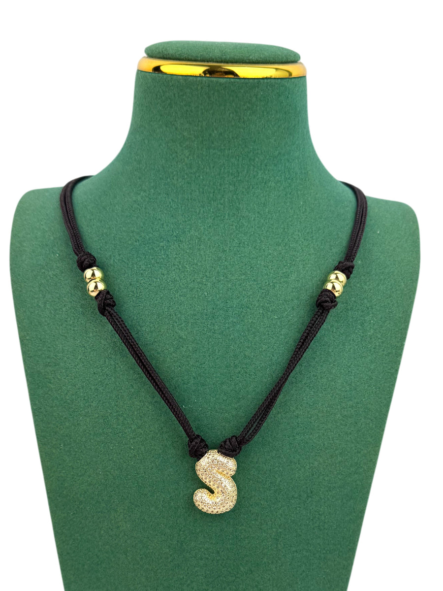 18K Gold Plated Alphabet Cubic Zirconia Necklace N5801