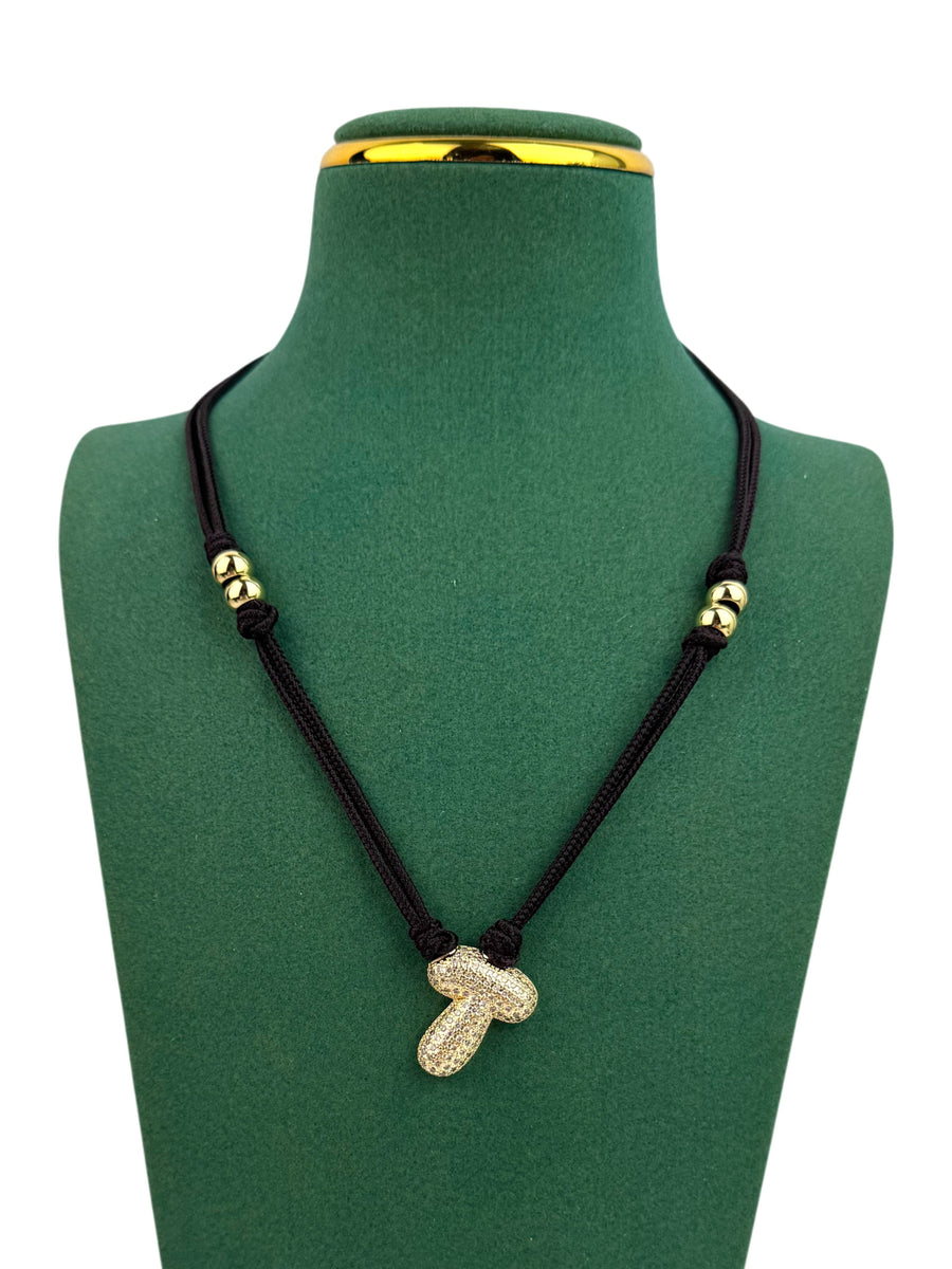 18K Gold Plated Alphabet Cubic Zirconia Necklace N5801