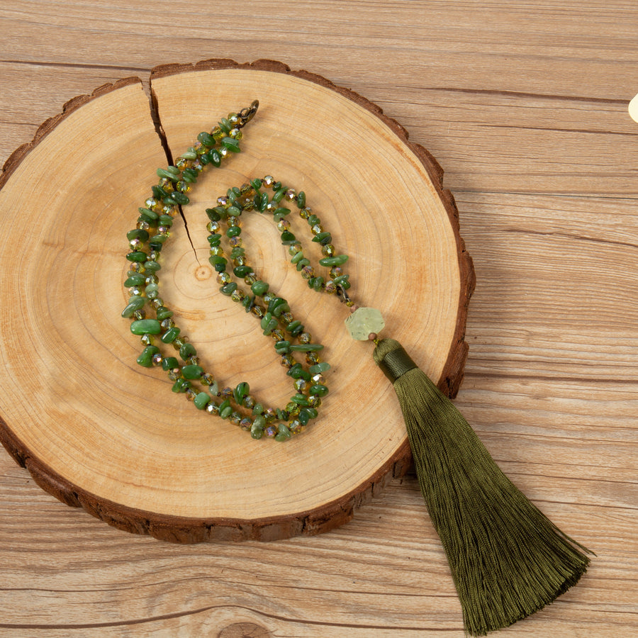Tassel Pendant Jasper Necklace N5816