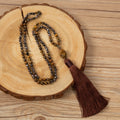 Tassel Pendant Tiger Eye Necklace N5819