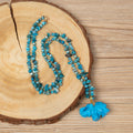 Blue Apatite Stone Necklace N5838 - Blue Apatite
