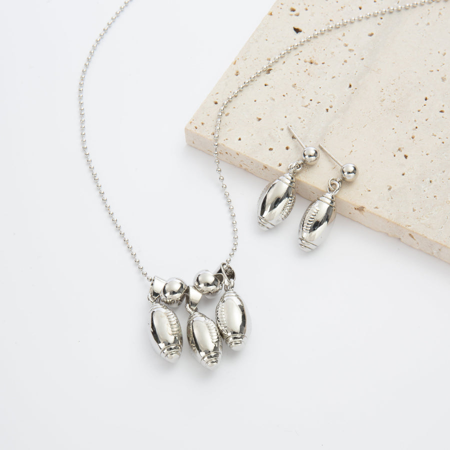 18K Gold-Plated Football Pendant Necklace N5850-SET