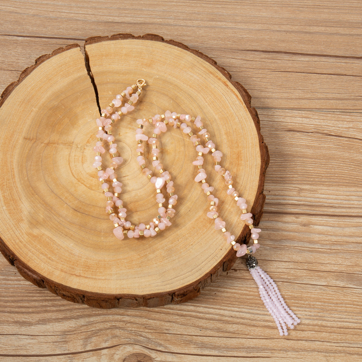 Rose Quartz Necklace N5946 - Rose Quartz