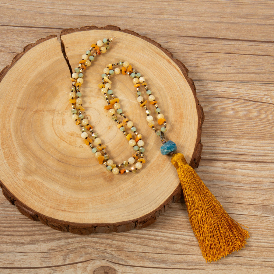 Yellow Jade Stone Necklace N5947