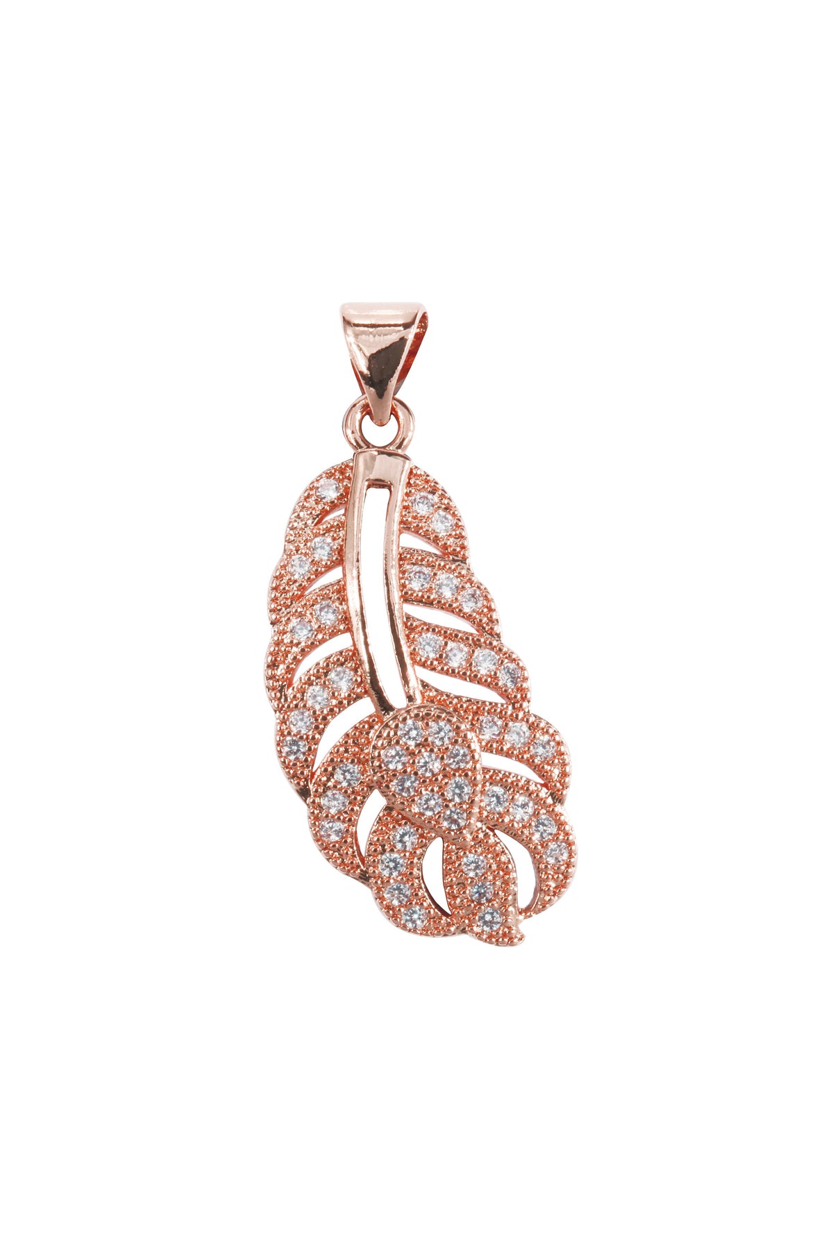 Leaf Pattern Zircon Pendant For Bracelet BP0560