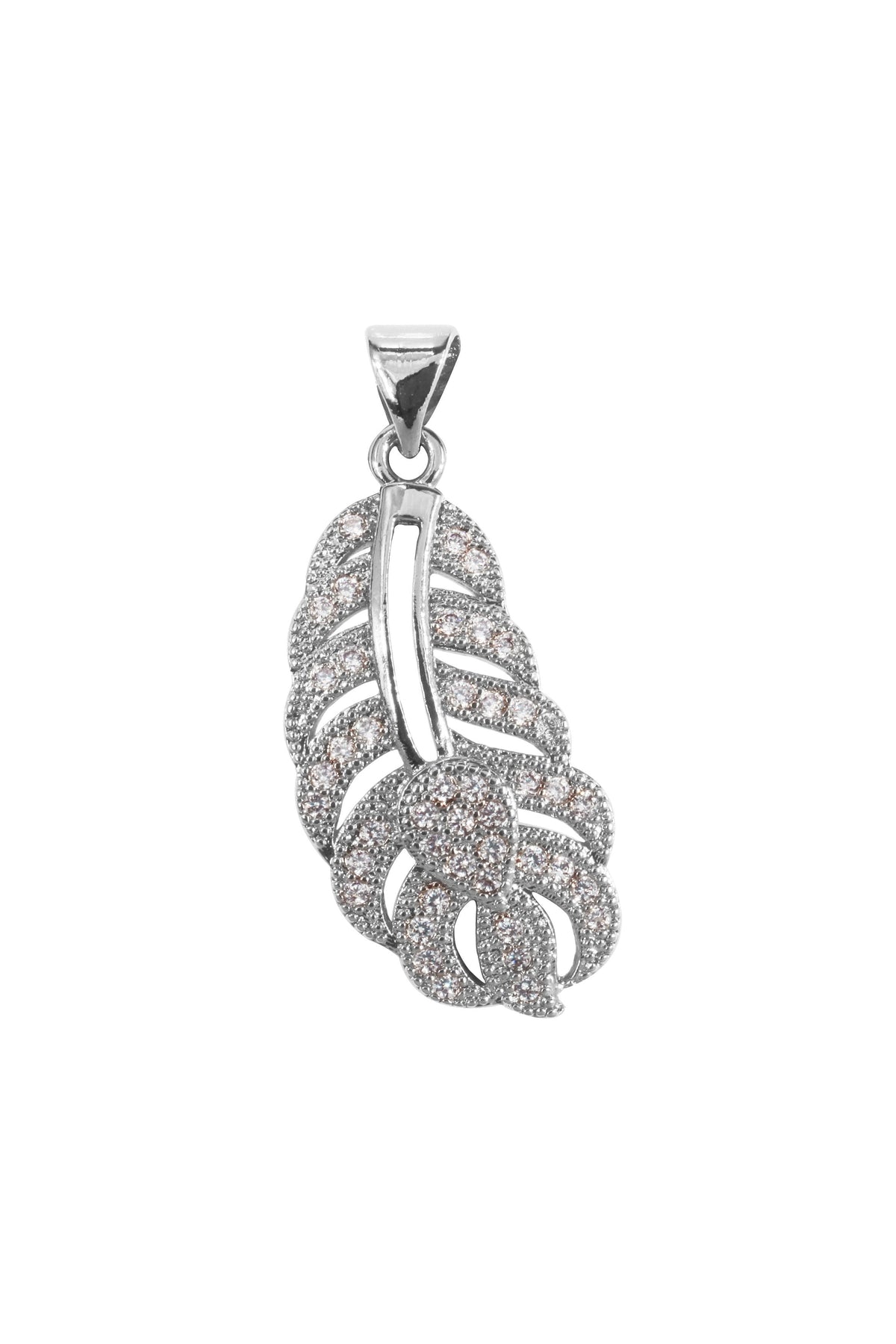 Leaf Pattern Zircon Pendant For Bracelet BP0560