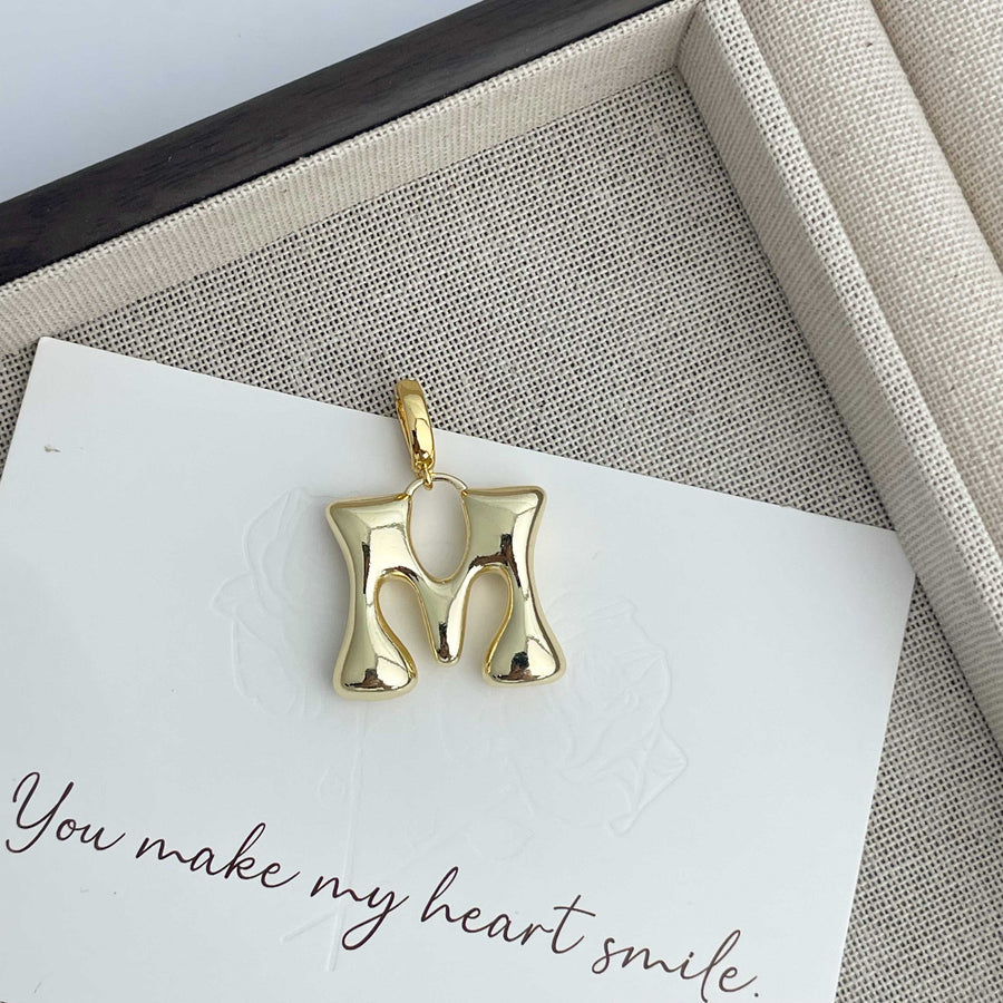 Large Alphabet Alloy Pendant P0677