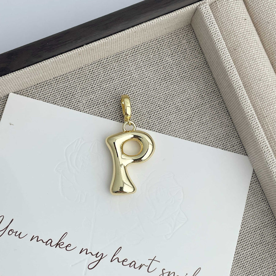 Large Alphabet Alloy Pendant P0677