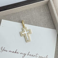 18K Gold-Plated Cross Zirconia Pendant P0684