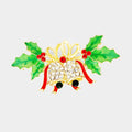 Christmas Bell Rhinestone Brooch P1289
