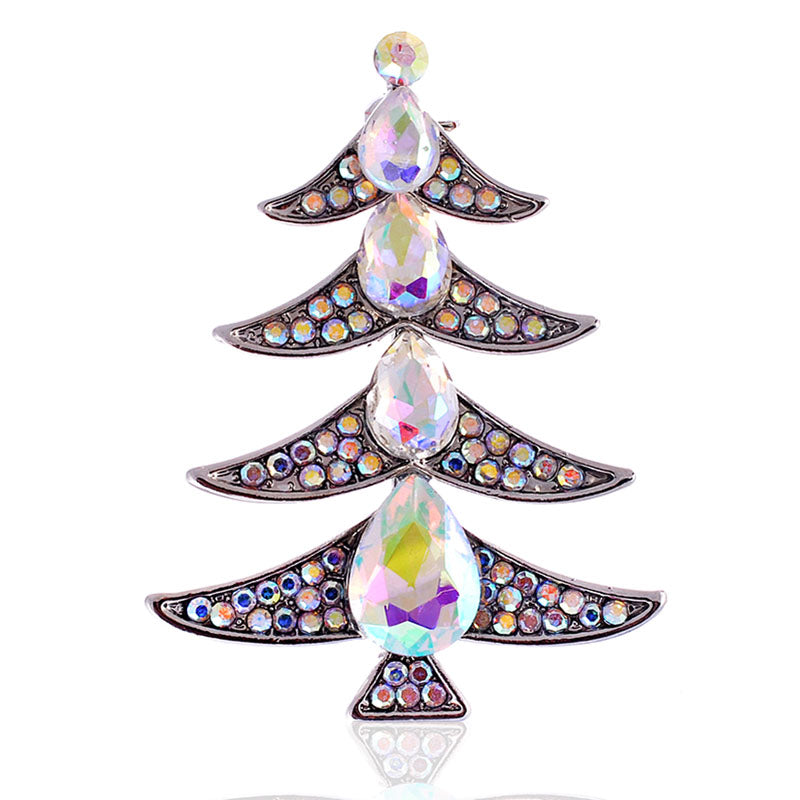 Christmas Tree Rhinestone Brooch P1432