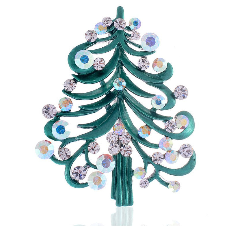 Christmas Tree Rhinestone Brooch P1441