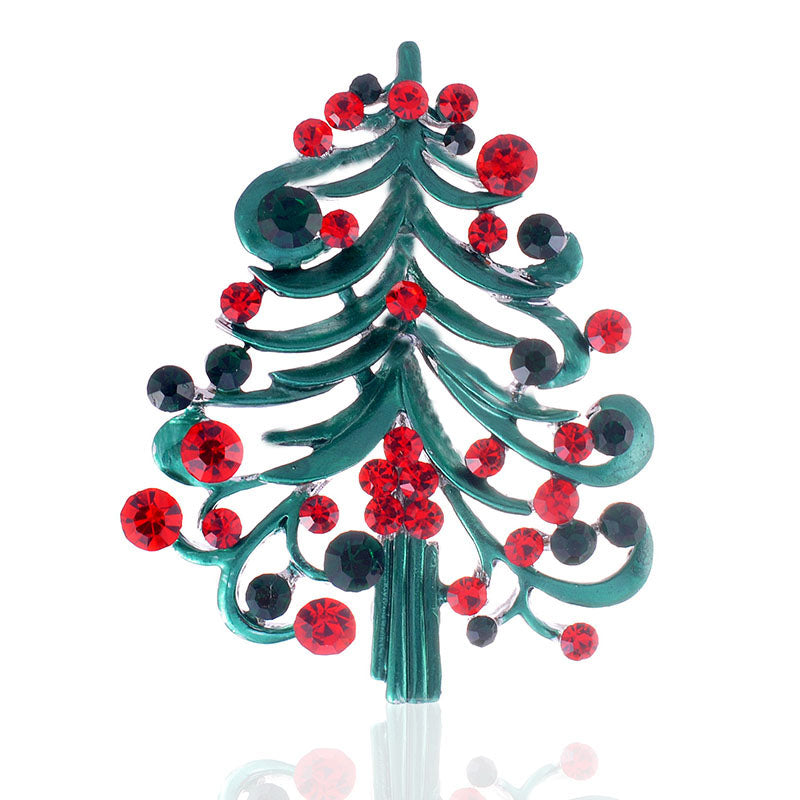 Christmas Tree Rhinestone Brooch P1441