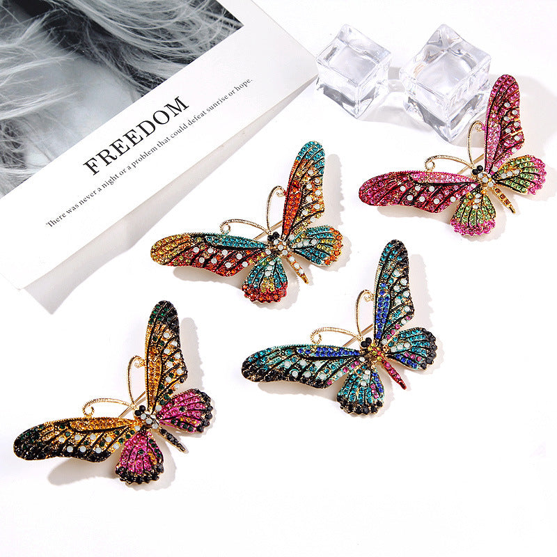 Butterfly Rhinestone Brooch PA3179