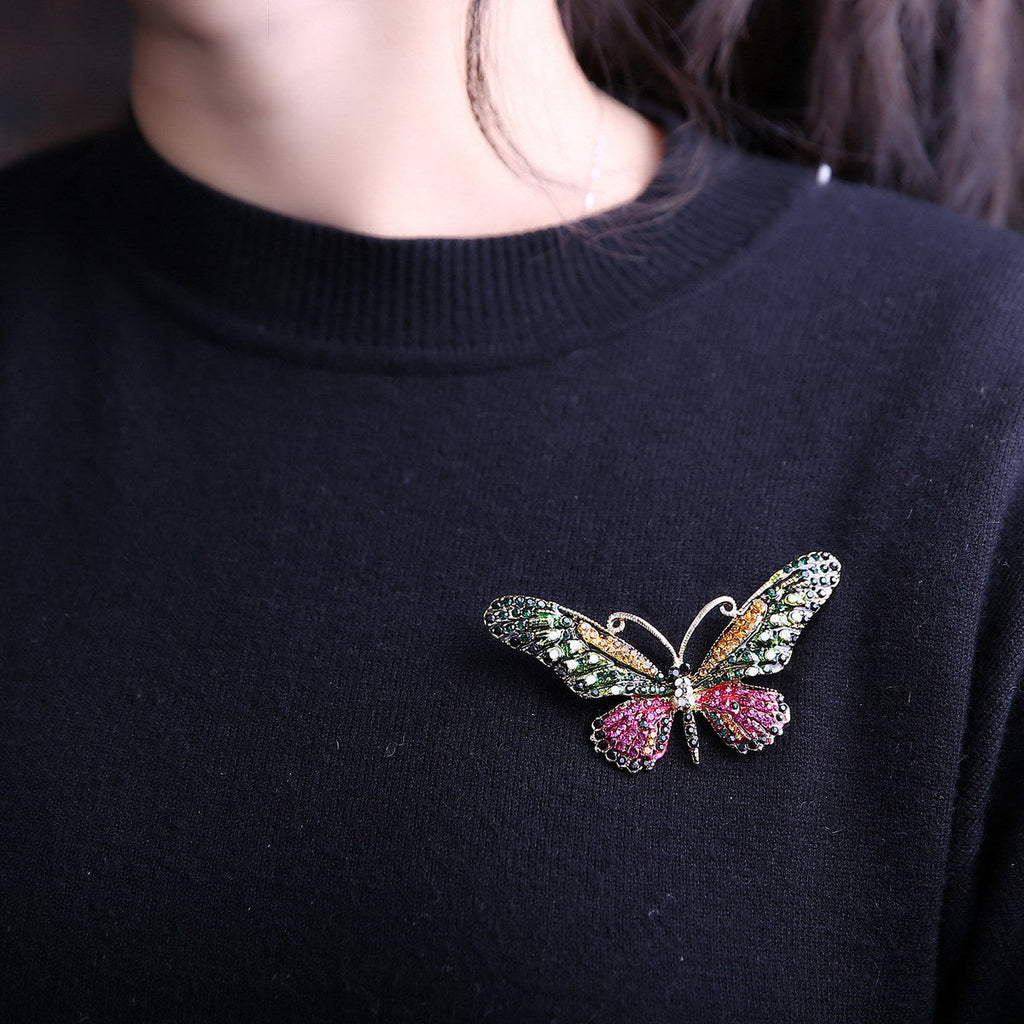 Butterfly Rhinestone Brooch PA3179