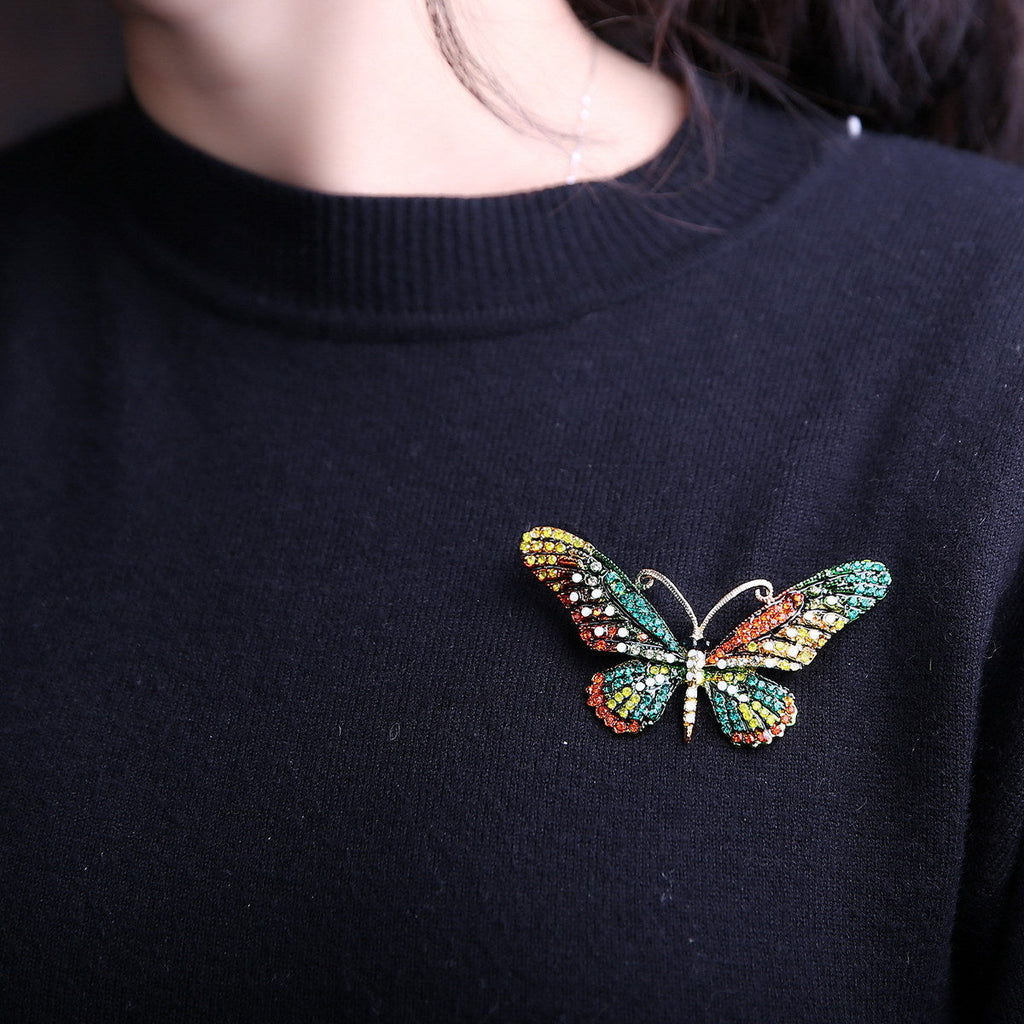 Butterfly Rhinestone Brooch PA3179