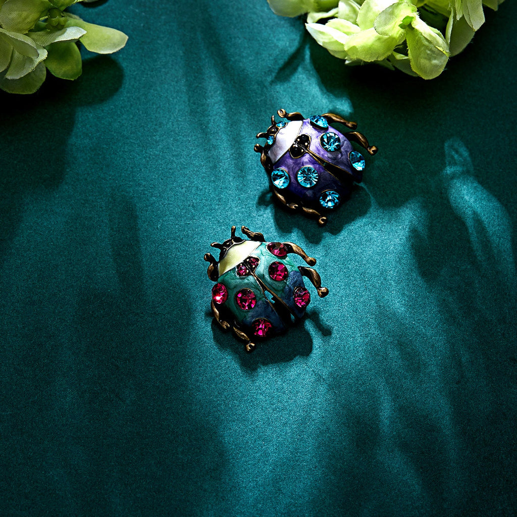 Alloy Rhinestone Ladybug Brooch PA3185 - view 7