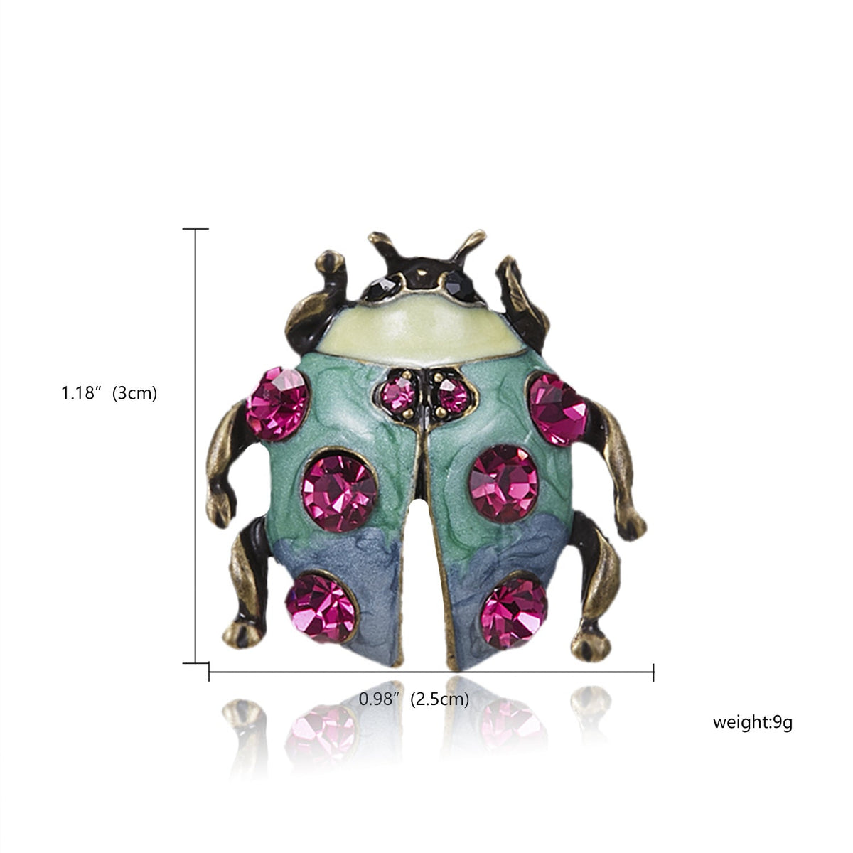 Alloy Rhinestone Ladybug Brooch PA3185 - view 3