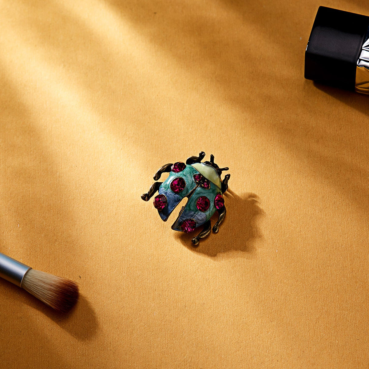 Alloy Rhinestone Ladybug Brooch PA3185 - view 4