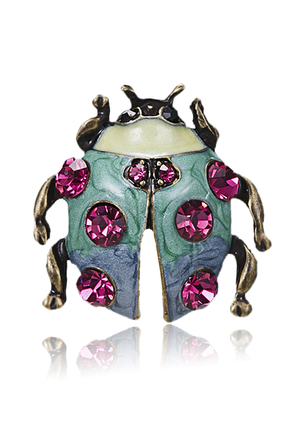 Alloy Rhinestone Ladybug Brooch PA3185 - view 2