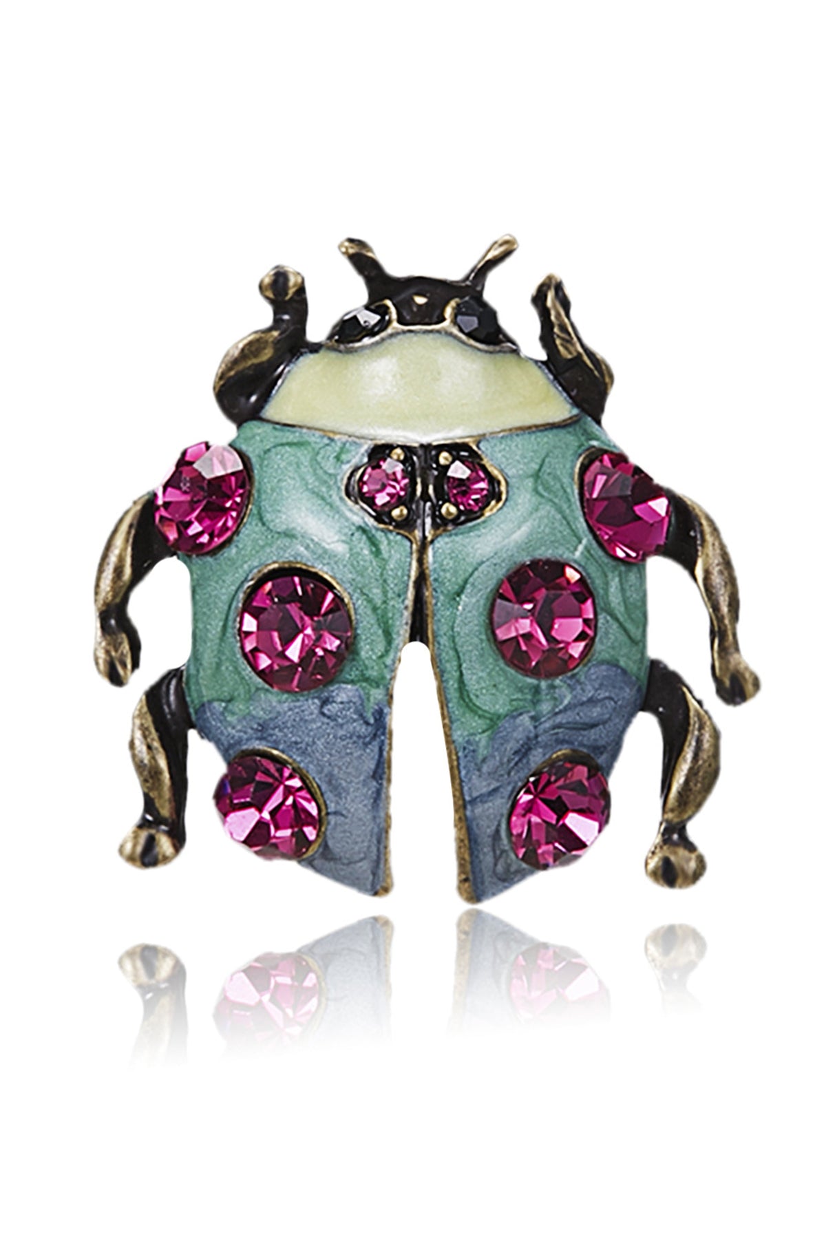 Alloy Rhinestone Ladybug Brooch PA3185 - view 2