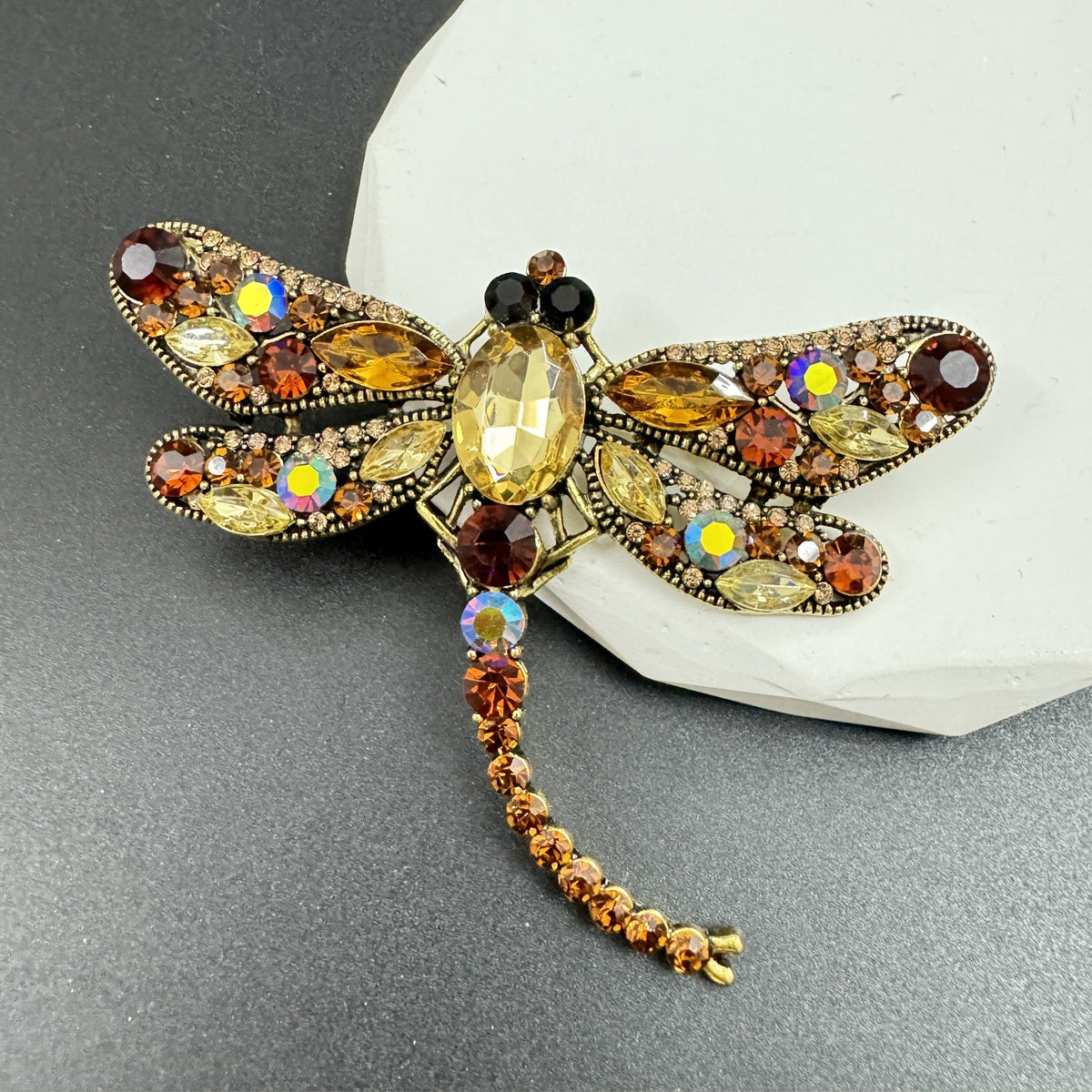 Rhinestone Dragonfly Brooch PA3211 - Large PA3211