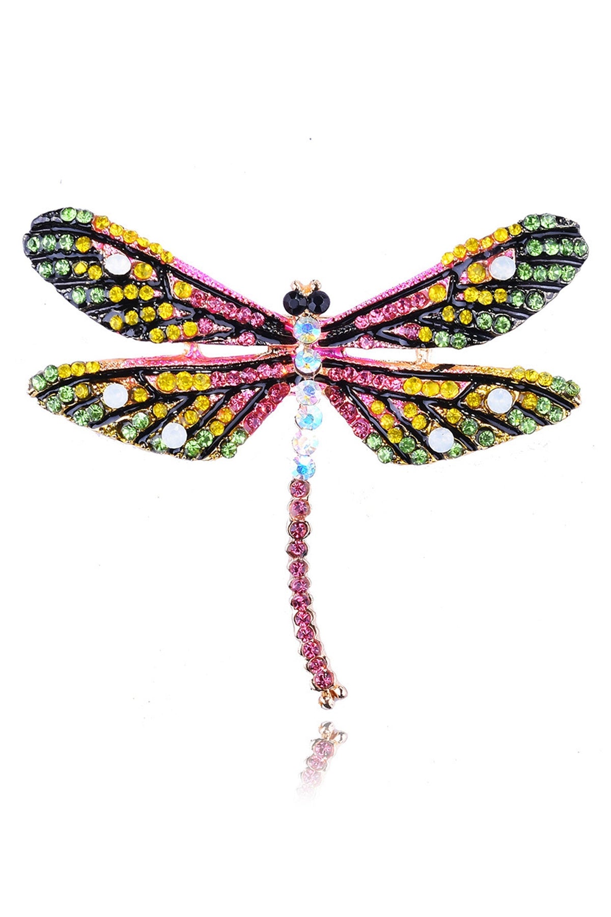Rhinestone Alloy Dragonfly Brooch PA3230