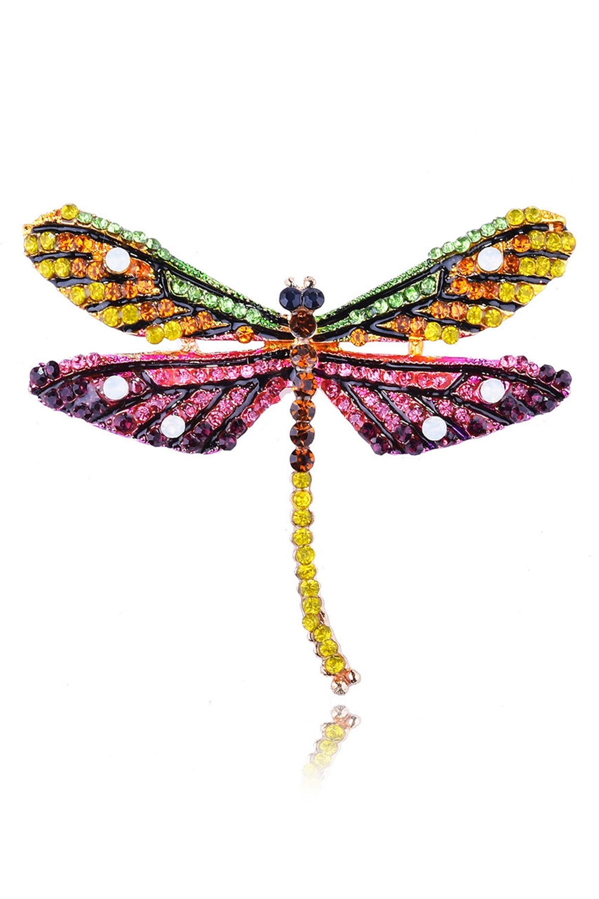 Rhinestone Alloy Dragonfly Brooch PA3230