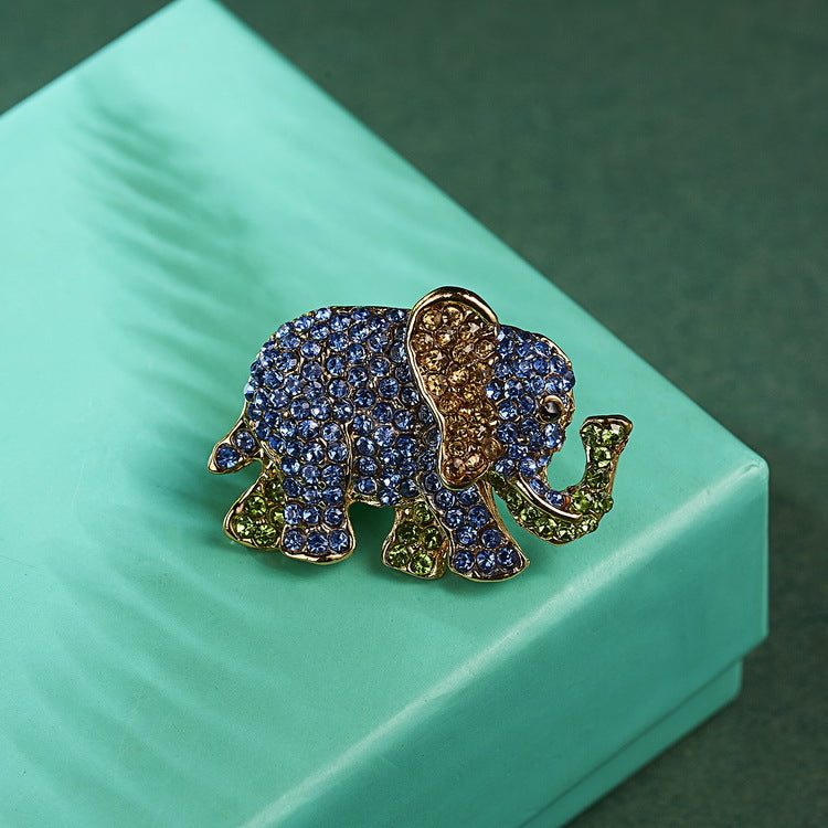 Rhinestone Elephant Brooch PA3260