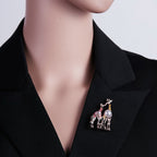 Alloy Two Giraffe Brooch PA3261
