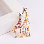 Alloy Two Giraffe Brooch PA3261