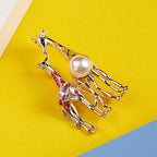 Alloy Two Giraffe Brooch PA3261