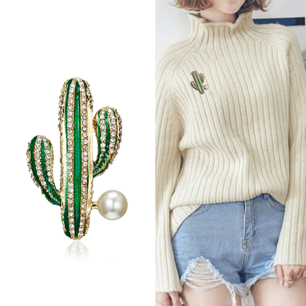 Rhinestone Cactus Brooch PA3276 - view 3