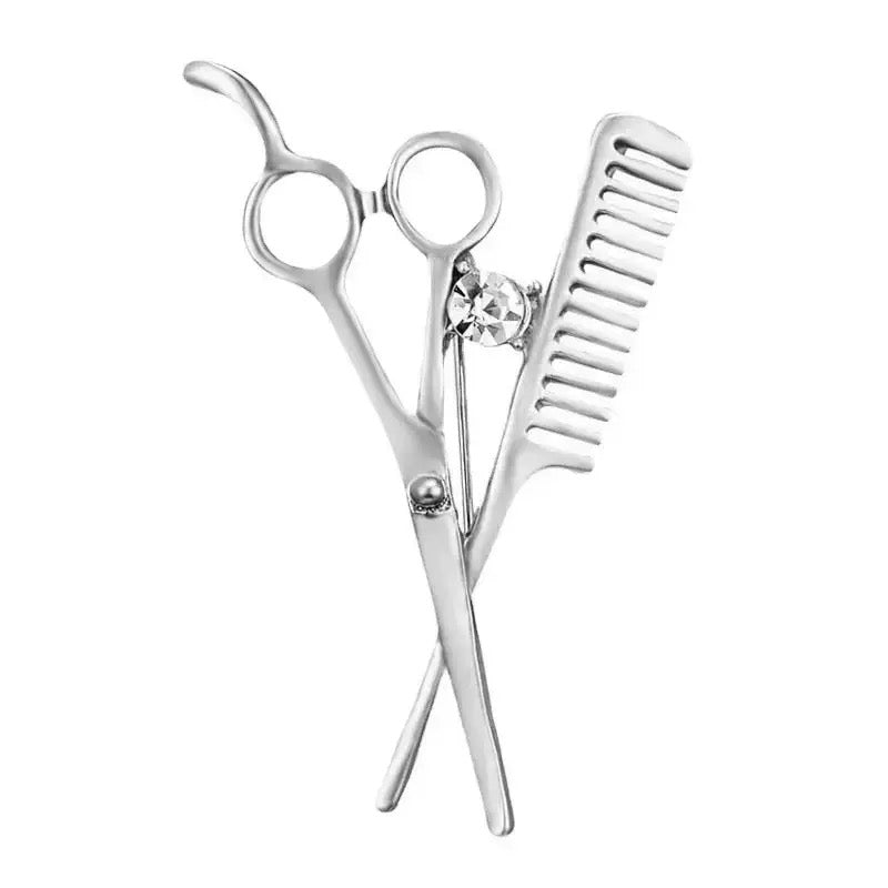 Scissors Alloy Rhinestone Brooch PA3285