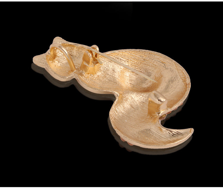 Fox Rhinestone Brooch PA3305