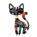 Cat Alloy Rhinestone Brooch PA3316