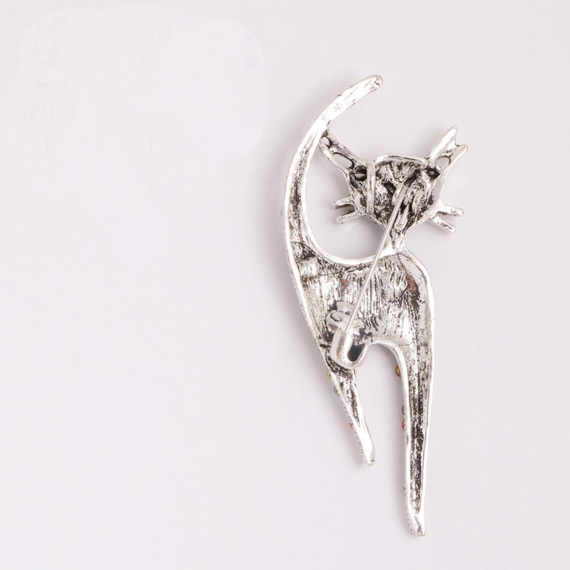 Cat Rhinestone Brooch PA3330