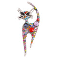 Cat Rhinestone Brooch PA3330