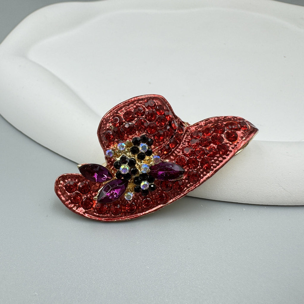 Hat Rhinestone Brooch PA3332