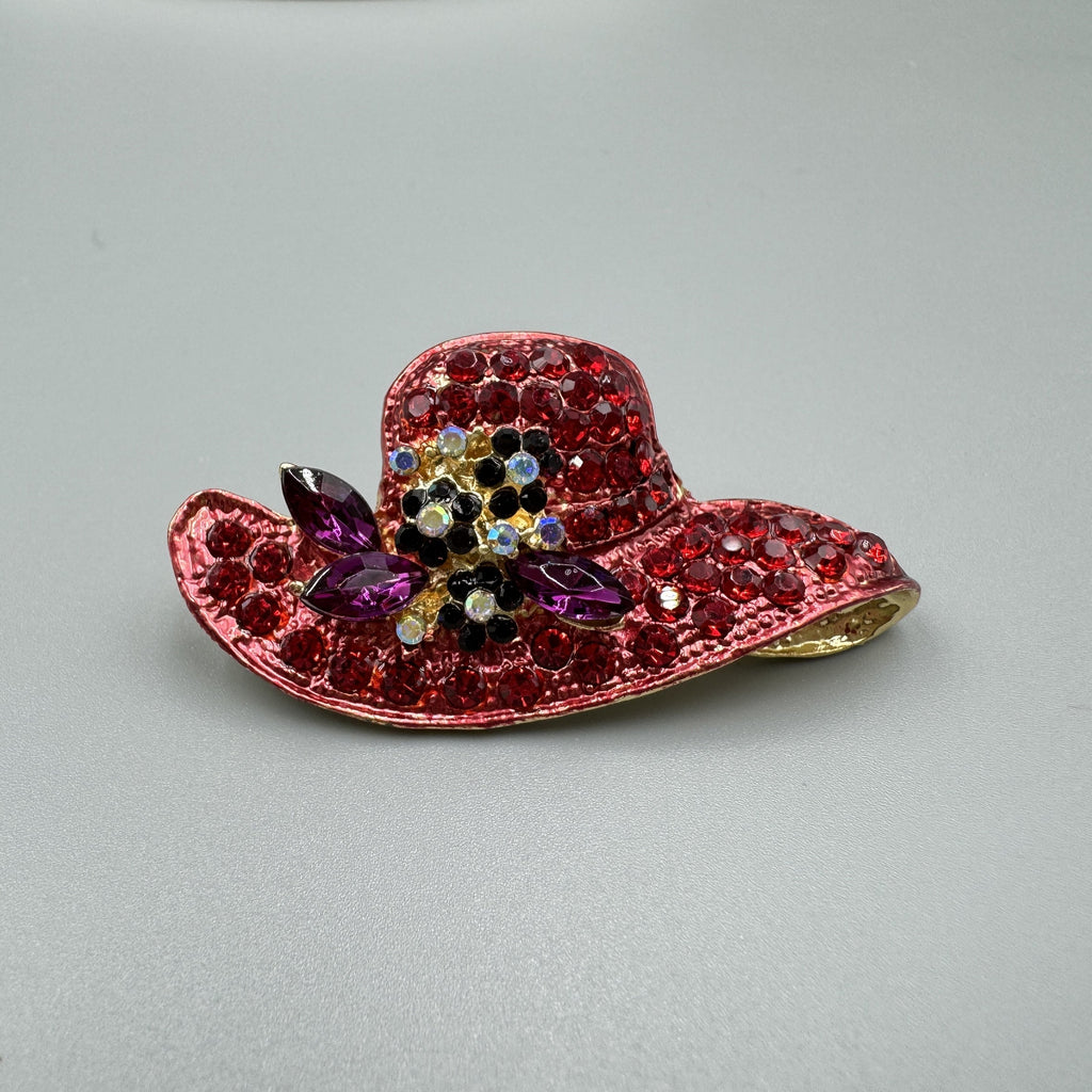 Hat Rhinestone Brooch PA3332