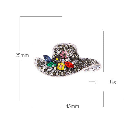 Hat Rhinestone Brooch PA3332