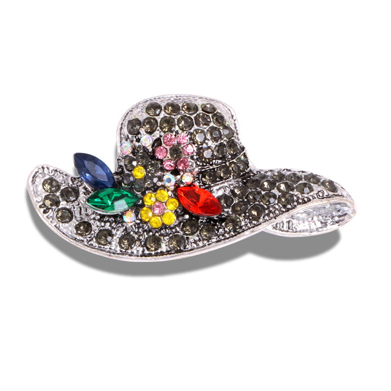 Hat Rhinestone Brooch PA3332