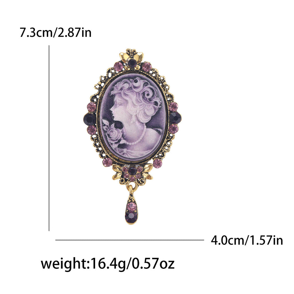 Baroque Portrait Brooch PA3344