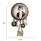Pearl Portrait Tassel Brooch PA3347