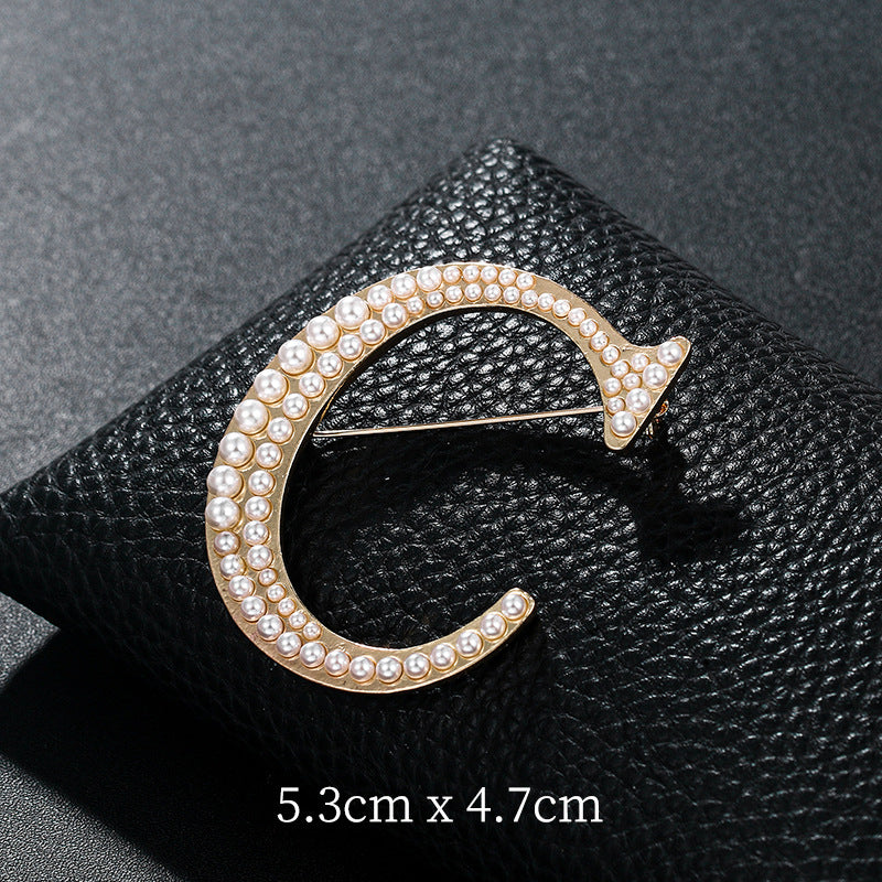 Alphabet Pearl Brooch PA3349